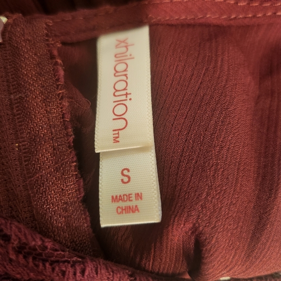 XHILARATION Burgandy Red Fit Flare Halter Sleeveless Lace Dress Size S - Picture 8 of 9